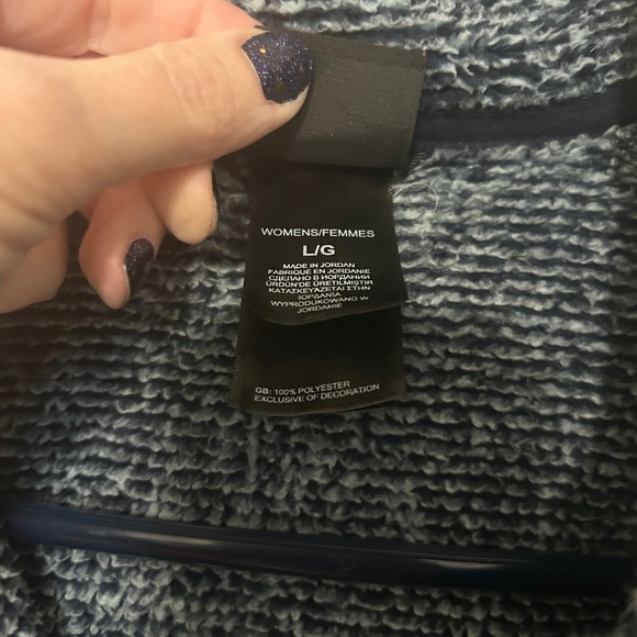 The North Face Womens Full Zip Shady Blue Marled Sherpa Fleece Jacket Size LG - Picture 8 of 15